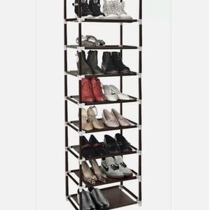 Multi-Tier Brown Shoe Rack Organizer